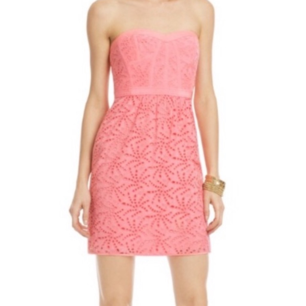 Rebecca Taylor Euc Copacabana Pink Eyelet Dress